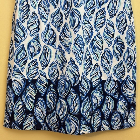 Lilly Pulitzer | Harper Blue White Conch Shell Pattern Tropical Shift Dress XXS - Picture 9 of 17